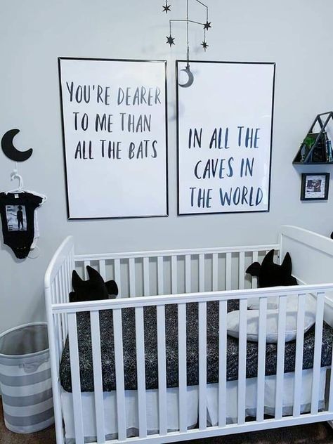 Wednesday Addams Nursery, Emo Nursery, Grunge Nursery, Spooky Baby Nursery, Goth Nursery Ideas, Dark Nursery Ideas, Bat Nursery, Goth Nursery, Gothic Nursery