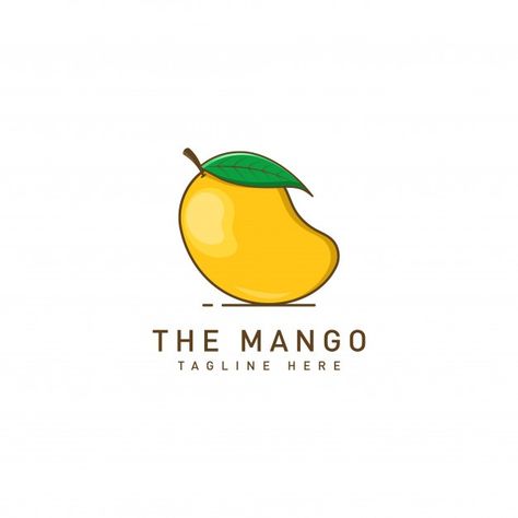 Mango fruit logo template Premium Vector | Premium Vector #Freepik #vector #logo #template #fruit #corporate Mango Graphic Design, Mango Logo Design, Mango Logo, Fresh Logo Design, Juice Logo, Mango Design, Mango Drinks, Mango Shop, Fresh Logo