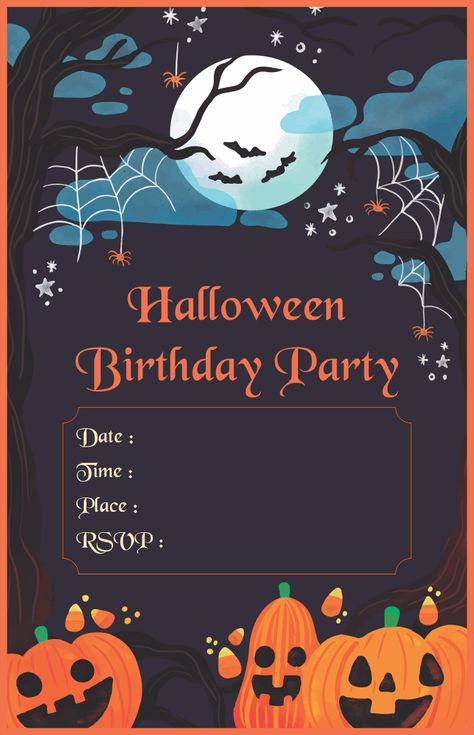 Scary Halloween Invitations, Halloween Invitation Card, Halloween Invitaciones, Printable Halloween Invitations, Halloween Invitation Template, Halloween Birthday Party Invitations, Birthday Party Places, Halloween Party Printables, Halloween Birthday Invitations