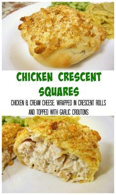 Savory Crescent Chicken Squares, Pilsbury Chicken Crescent Rolls, Chicken Crescent Squares, Chicken And Cream Cheese, Crescent Squares, Chicken Squares, Crescent Roll Recipes Dinner, Chicken Crescent Rolls, Chicken Crescent