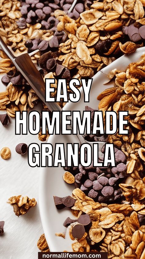 Granola Bites For Kids, Granola Recipe Without Oats, The Best Homemade Granola, Granola No Nuts Recipe, Homemade Nut Free Granola, How To Make Granola With Oats, Homemade Granola Nut Free, Gf Granola Recipe, Easy Granola Recipe 4 Ingredients