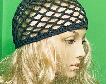 Mesh Beanie Crochet, Crochet Mesh Hat, Crochet Lace Hat, Black Crochet Hat, Cape Au Crochet, Crochet Net, Crochet Adult Hat, Crochet Cape, Crochet Skull