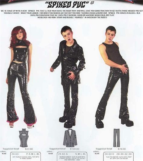 Spiked PVC in XL Punk Fashion 90s, 90s Mall, Service Catalog, Bartender Outfit, Weird Aesthetic, Lip Service Clothing, 2000s Punk, Punk Street Style, Punk Design