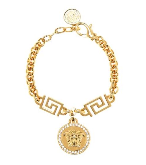 Designer Bracelets | Women's Jewelry at Mytheresa Medusa Bracelet, Versace Bracelet, Gold Chain Bracelet, Versace Gold, Versace Jewelry, Gold Bracelet Chain, Greek Key, Bracelet Collection, Sparkling Crystal