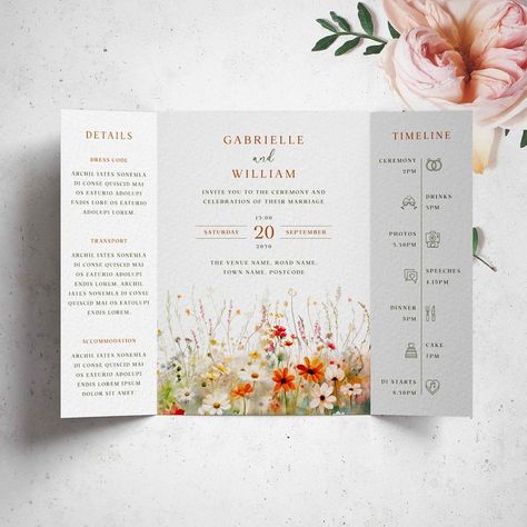 The Field Collection (Vermilion) | Wonder Wedding Stationery UK Gatefold Wedding Invitations, Wedding Invitation Boho, Blush Pink Wedding Invitations, Orange Wedding Invitations, Dusty Pink Weddings, Red Wedding Invitations, Boho Wedding Invitation, Wildflower Wedding Invitations, Wedding Invitation Samples