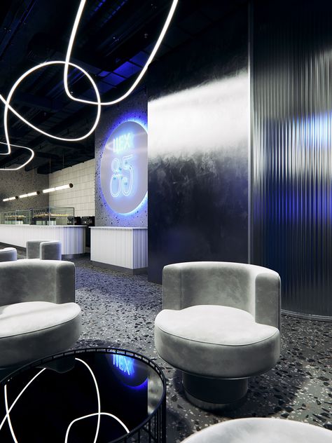 TSEH 85 on Behance Speakeasy Decor Bar, Office Lounge Design, Business Office Interior Design, Confectionery Shop, Porsche Garage, Futuristic Office, Speakeasy Decor, Holographic Displays, Pub Interior