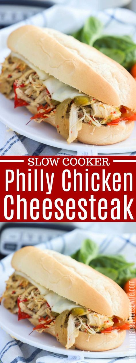 Chicken Cheese Steak Crockpot, Crockpot Philly Cheese Chicken, Crockpot Chicken Philly Cheesesteak Easy Recipes, Crock Pot Chicken Cheese Steak, How To Make Chicken Philly Cheesesteak, Crockpot Chicken Philly Sandwiches, Slow Cooker Chicken Philly Sandwiches, Chicken Cheese Steaks, Homemade Chicken Philly Cheesesteak