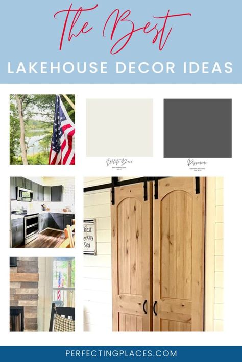 Lake House Decor Ideas PIN Lake House Foyer, Lakehouse Decor Ideas, Lake Cabin Interiors, Lake House Decorating Ideas, Lake House Bedroom Ideas, Lake House Interior Design, Modern Lake House Decor, Lake Cottage Decor, House On The Lake