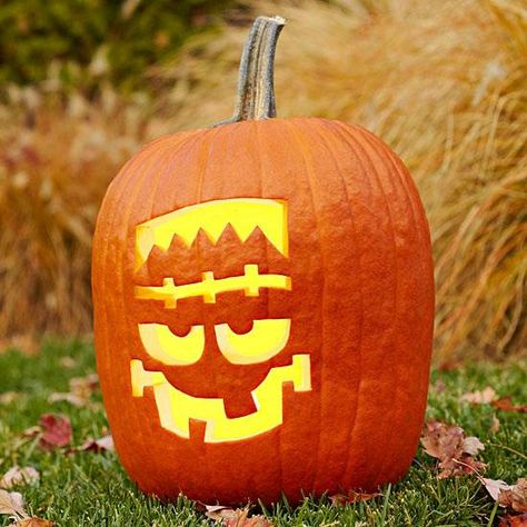 Frankenstein Pumpkin, Pumpkin Carving Patterns Free, Pumpkin Stencils Free, Halloween Pumpkin Stencils, Halloween Pumpkin Carving Stencils, Carving Stencils, Creative Pumpkin Carving, Amazing Pumpkin Carving, Easy Pumpkin Carving