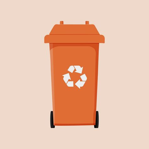 Orange recycle bin, environment illustration vector | premium image by rawpixel.com Environment Illustration, Orange Illustration, Recycle Symbol, Recycle Bin, Recycling Bins, Illustration Vector, Premium Vector, Vector Illustration, Recycling