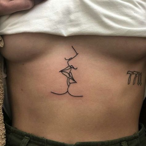 Underboob Tattoo, Silhouette Tattoos, Inspiration Tattoos, Aesthetic Tattoo, Dream Tattoos, Dope Tattoos, Simplistic Tattoos, Small Tattoo, Line Tattoos