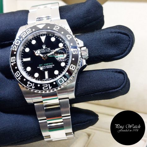 Rolex Steel 40mm Ceramic Black Dial GMT Master 2 REF: 116710LN (Full Set)! Gmt Master 2, Oris Watches, Rolex Gmt, Men's Watches, Cool Watches, Rolex Watches, Full Set, Rolex, Ceramics