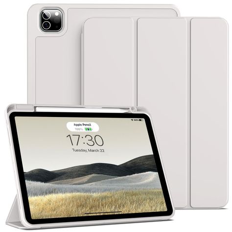 PRICES MAY VARY. COMPATIBLE MODELS: The iPad case is designed for iPad Pro 11'' 2022 4th Generation (Model: A2759 / A2435 / A2761 / A2762), 2021 3rd Generation (Model: A2377 / A2459 / A2301 / A2460) , and it also fits iPad Pro 11 2nd Gen 2020 (Model: A2228 / A2231 / A2068 / A2230). Please check the model number on the back of your tablet before buying. FULL PROTECTION: This case for iPad Pro 11 4th/3rd/2nd gen (2022/2021/2020) keeps the screen from scratches, bumps or wear, fully protecting your tablet. TWO VIEWING ANGLES: This iPad Pro 11 2022/2021/2020 case supports two standing ways. It can stably prop your iPad up and provide a sturdy support for viewing and typing, giving you good using experience. BUILT-IN PENCIL HOLDER: The iPad Pro 11 4/3/2 case has a pencil holder, which is very s Ipad Pro 11 Case, Ipad Pro 11 Inch, Daily Bumps, Case For Ipad, Tablet Accessories, Pencil Holder, Silicone Material, Ipad Pro, Silicon Case