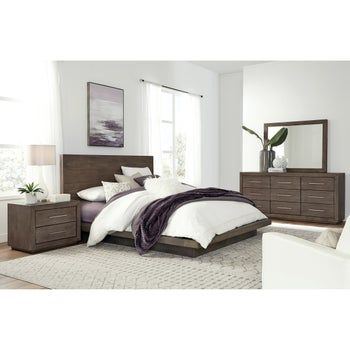 Drustan King Bedroom Collection 5 Piece Bedroom Set, Platform Bedroom Sets, Queen Panel Beds, Cama King, King Bedroom Sets, Bedroom Sets Queen, Bedroom Panel, Alpha Delta, Queen Bedroom