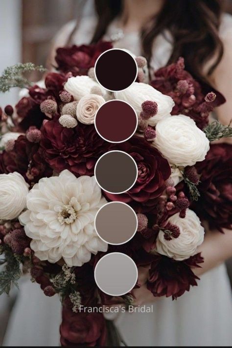 Berry Toned Wedding, Dark Rose Wedding Color Schemes, Burgundy Wedding Pallet, Wine Color Scheme Wedding, Jewel Tone Wedding Winter, Burgandy Color Schemes, Autumn Wedding Colors Palette Colour Schemes, Wine Red Color Combination, Dark Burgundy Wedding Color Schemes