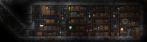 Terraria Underground Base, Terraria Chest Room, Terraria Underground House, Terraria Underground, Terraria Storage Room, Terraria Base, Terraria Houses, Terrarium Base, Terraria Tips