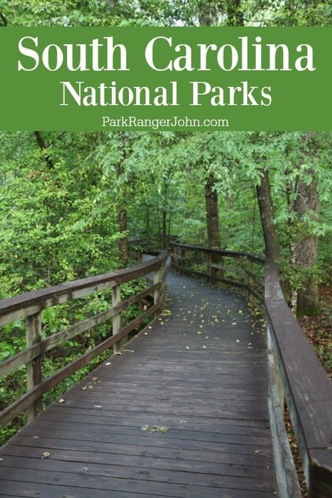 Learn more about the 7 National Parks in South Carolina including Congaree National Park, Fort Sumter, Fort Moultrie, Reconstruction Era, Cowpens, and Kings Mountain. Find out what there is to do at each park.  #southcarolina #nationalpark #findyourpark South Carolina Road Trip, Carolina Road Trip, Wedding South Carolina, Visit South Carolina, Reconstruction Era, Honeymoon Photography, Congaree National Park, South Carolina Lowcountry, South Carolina Vacation