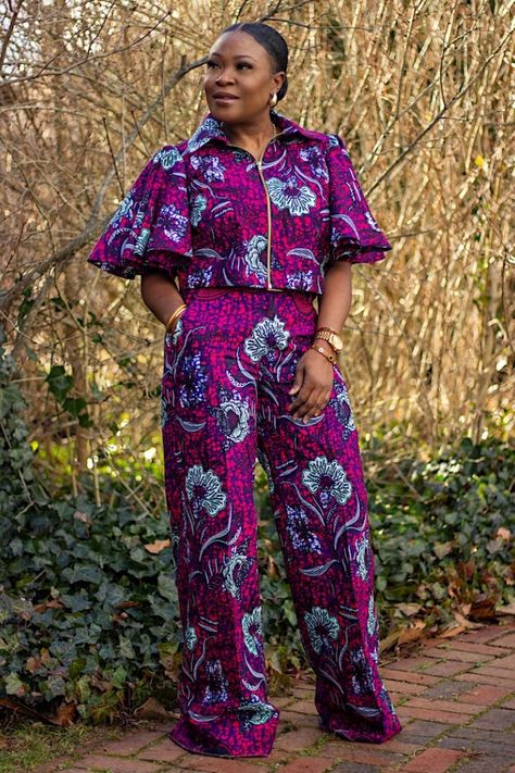 Pant And Top Outfit, Top And Pants Outfit, African Outfits For Women, Wide Leg Pants Pattern, African Wears, African Print Pants, Wide Leg Pants Women, 2piece Outfits, African Inspired Clothing