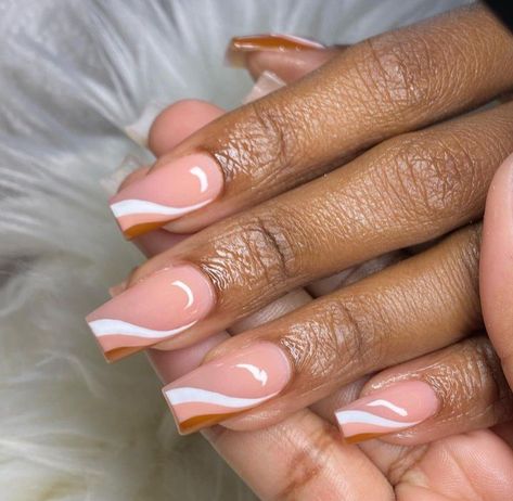 Gel Nail Designs Medium Length Square, Student Nails, Brown Acrylic Nails, Acrylic Toe Nails, Subtle Nails, Fancy Nails Designs, Gel Nails Diy, Simple Gel Nails, Work Nails