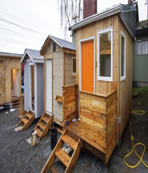 Homeless Shelter Ideas, Homeless Shelter Design, Tiny House Organization, Homeless Housing, House Organization, Shelter Design, Tiny House Community, Micro House, Tiny House Bathroom