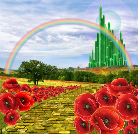 Wizard Of Oz Decor, Poppies Field, Flower Road, City Flowers, Rainbow Fairies, Home Decor Wall Hanging, Land Of Oz, The Wonderful Wizard Of Oz, Red Rose Flower