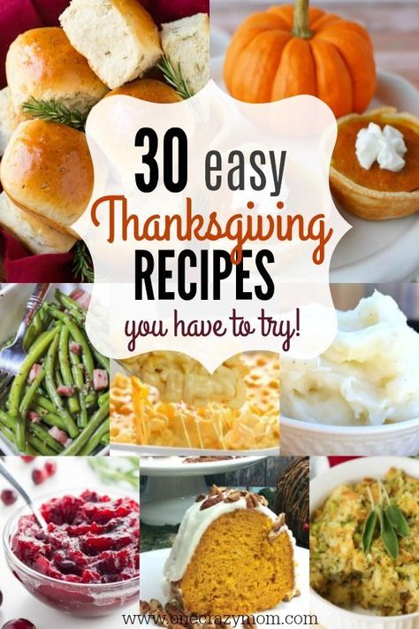 Try these delicious Thanksgiving side dishes and Thanksgiving dessert recipes. 30 Easy Thanksgiving Recipes you will love! #onecrazymom #Thanksgiving #Thanksgivingfood #ThanksgivingRecipes #fallfood Thanksgiving Menu Planning, Thanksgiving Hosting, Easy Thanksgiving Dinner, Traditional Thanksgiving Dinner, Friendsgiving Food, Thanksgiving Appetizer Recipes, Easy Thanksgiving Recipes, Best Thanksgiving Recipes, Holiday Dishes