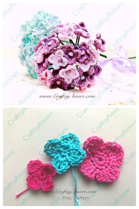 8 Hydrangea Flower Free Crochet Patterns - DIY Magazine Crochet Hydrangea, Advanced Crochet Stitches, Crochet Cushion Pattern, Crochet Roses, Doll Amigurumi Free Pattern, Crochet Photo Props, Coiled Fabric Basket, Crochet Flowers Easy, Advanced Crochet