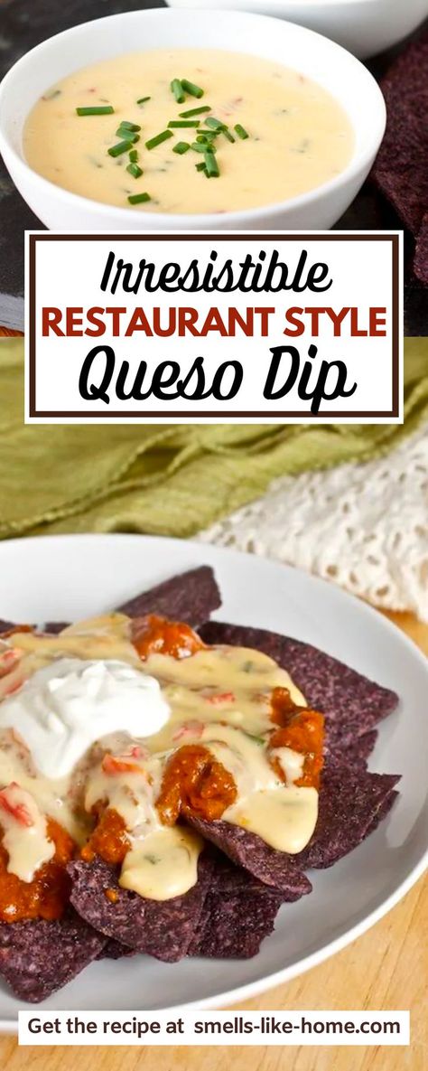 Craving restaurant-style queso dip, but don't want to leave your house? Look no further – now you can make the same delicious cheese dip at home with just a handful of ingredients! This recipe is incredibly simple and easy to follow, and it yields an unbelievably delicious and creamy queso that tastes like it came straight from the Mexican restaurant. Restaurant Style Queso, Velveeta And Rotel, Rotel Queso, Mexican Cheese Dip Recipes, Queso Dip Recipe, Dip Recipes Appetizers, Queso Dip Recipes, Bite Size Food, Cheese Dip Recipes