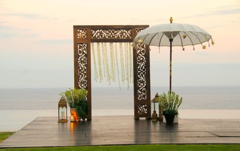 Beach wedding decoration ideas | New Range Shoot 2016 by Bali Event Hire | http://www.bridestory.com/bali-event-hire/projects/new-range-shoot-2016 Bali Wedding Decorations, Balinese Wedding Decoration, Wedding Decorations Indoor Indonesia, Bali Event Hire, Outdoor Poruwa Designs Sri Lanka, Bali Wedding Venue Beach, Bali Decor, Romantic Backdrop, Dream Wedding Decorations