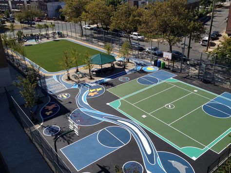 Trust for Public Land Green Infrastructure Playground Partnership Playgrounds Architecture, Cool Playgrounds, Playground Landscaping, Fasad Design, Shed Landscaping, Rain Gardens, Urban Playground, Urban Design Graphics, Green Roofs