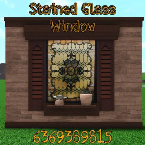 BloxburgVampire on Instagram: “Here’s another decal of an exterior window design. #bloxburg #bloxburgdecalcodes” Victorian Bloxburg Room Ideas, Bloxburg Homes Realistic, Stain Glass Bloxburg Decal, Stained Glass Window Bloxburg, Bloxburg Retro House Exterior, Stained Glass Bloxburg Code, Decal Codes Bloxburg Aesthetic, Roblox Stained Glass Decal, Traditional Decals Bloxburg