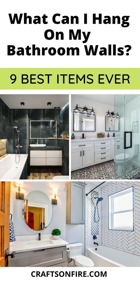 Here are the best things to hang on bathroom walls that are amazing. Each and every one of these ideas are affordable, easy to hang, and will make your bathroom decor look good. What To Hang In Bathroom, Hanging Pictures In Bathroom, Where To Hang Art In Bathroom, Big Bathroom Wall Decor Ideas, What To Put On Bathroom Walls, Bathroom Wall Hangings, What To Hang On Bathroom Walls, Long Bathroom Wall Decor Ideas, How To Decorate Bathroom Walls