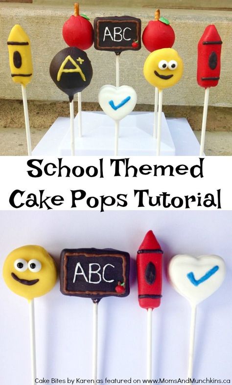 Back To School Cake Pops Tutorial - great for a school-themed party or graduation party! School Cake Pops, Back To School Cake, Cake Pops Tutorial, Cake Pop Tutorial, Savory Cakes, Buckwheat Cake, Pop Ideas, School Cake, Delicious Clean Eating