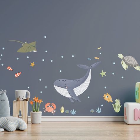 Sea Bedrooms, Polka Dot Wall Decals, Kids Bedroom Walls, Polka Dot Walls, Animal Wall Decals, Nursery Playroom, Kids Wall Decals, Toddler Bedrooms, Nautical Wall