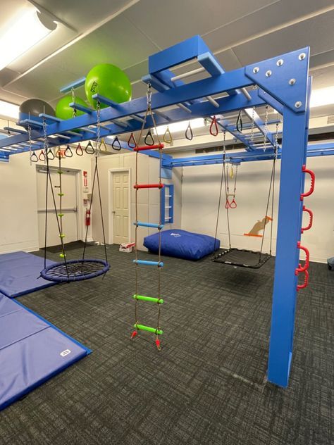 Sensory Integration Room, Indoor Sensory Gym, Kids Gym Room, Snoezelen Room, Sensory Kids Room, Active Playroom, Teen Game Rooms, Sensory Gym, Wooden Playground Equipment