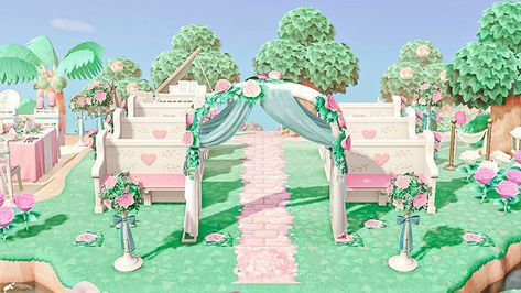 20 ACNH Wedding & Reception Area Design Ideas To Try – FandomSpot Acnh Wedding Path, Animal Crossing Beach Wedding, Acnh Wedding Ideas, Animal Crossing Wedding Area, Animal Crossing Wedding Ideas, Acnh Wedding Area, Reception Area Design Ideas, Animal Crossing Wedding, Wedding Area