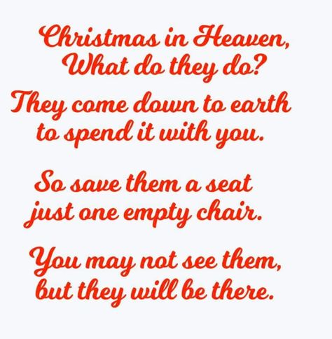 Christmas in Heaven svg Christmas Chair For Someone In Heaven, Christmas In Heaven Poem Free Printable, Missing Someone In Heaven, Christmas In Heaven Poem, Christmas In Heaven Lantern, House Crochet, Wings Quotes, Heaven Poems, Decorating Hacks