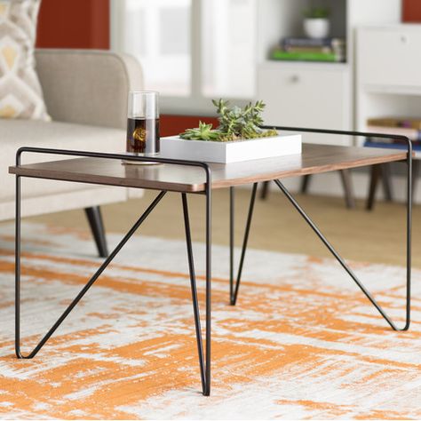 Langley Street Flor Coffee Table Welded Furniture, Chic Coffee Table, Pub Table Sets, Metal Furniture Design, Stylish Coffee Table, Table Metal, Contemporary Coffee Table, Small Coffee Table, Cool Coffee Tables