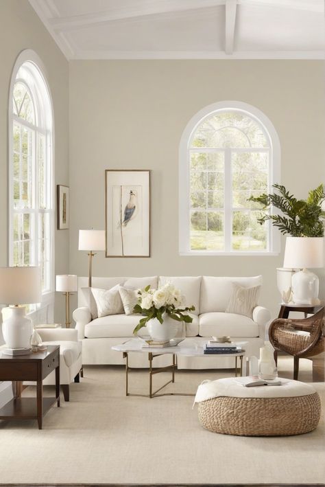 elegance, transform, living room, Benjamin Moore's White Dove Bm White Dove Walls Living Rooms, White Dove Paint, White Dove Benjamin Moore, Relaxing Living Room, Benjamin Moore White, Interior Design Work, White Paint Colors, White Dove, Kitchen Farmhouse