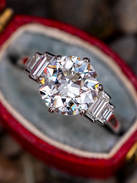 Art Deco Engagement Ring Diamond, Art Deco Engagement Ring Round Diamond, European Diamond Engagement Ring, Art Deco Diamond Engagement Ring, Old Cut Diamond Ring, Art Deco Inspired Engagement Ring, Art Deco Vintage Engagement Rings, Art Deco Brilliant Cut Diamond Ring, Old European Cut Engagement Ring