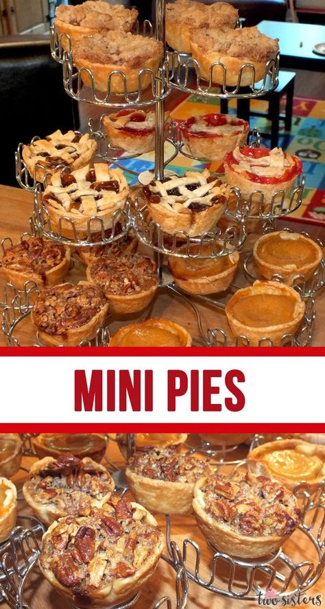 Mini Pies for Thanksgiving are a great alternative for your friends and family who can't decide which kind of pie to have for their Thanksgiving Dessert. They are small enough that you can eat a couple of them! Follow us for more great Thanksgiving Food ideas. Unique Fall Desserts, Pies For Thanksgiving, Thanksgiving Desserts Pie, Desserts Pie, Mini Pie Maker, Mini Pie Recipes, Fall Pies, Kinds Of Pie, Pies Maker