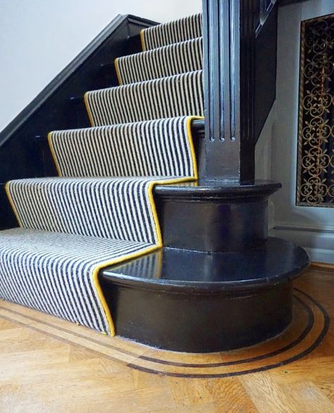 Striped Stair Runner, Stairs Renovation, Victorian Hallway, Painted Staircases, Staircase Runner, House Staircase, Hallway Inspiration, Idle Hands, Staircase Makeover