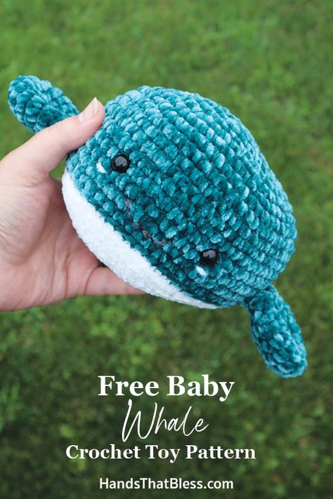 Free Baby Whale Crochet Toy Pattern - Hands That Bless Free Whale Pattern, No Sew Whale Crochet Pattern, Crochet Whale Pattern, Whale Crochet, Crochet Whale, Cute Whale, Single Crochet Decrease, Whale Pattern, Baby Whale