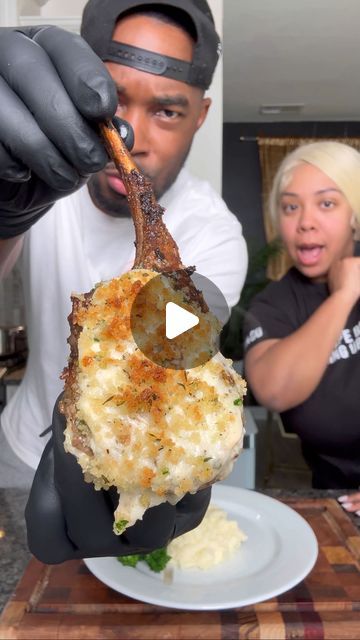 Kimberly Nichols on Instagram: "Me and @onestopchop_ had to see what the hype was about with these Parmesan crusted lamb chops from longhorn but we made it ourselves because duhhhhhh lol we rocking with them!!!! My shirt from @sincerelyjandco #kimmyskreations #kimmyskontest #onestopchop #parmcrusted #longhorn" Lamb Chop Breakfast Ideas, Garlic Parmesan Lamb Chops, Special Food Ideas, Stuffed Lamb Chops, Longhorn Parmesan Crust, Longhorn Lamb Chops Recipe, Parmesan Crusted Lamb Chops Longhorn, What Goes With Lamb Chops, Recipes For Lamb Chops