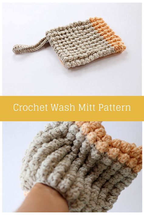 Crochet wash mitt pattern free Crochet Exfoliating Mitt, Crochet Bath Mitt, Crochet Bath Mitt Pattern Free, Crochet Bathroom Accessories, Crochet Selling, Cotton Yarn Projects, Soap Sack, Crochet Bathroom, Crochet Gift Ideas