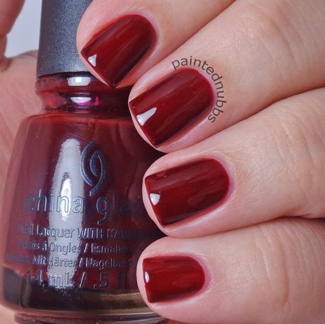 Nail Idea Designs, China Glaze Nail Polish, Maroon Nails, Baddie Vibes, Nail Idea, China Glaze, Nails And Makeup, Hair Skin Nails, Skin Nails