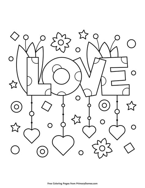 Free printable Valentine's Day coloring pages for use in your classroom and home from PrimaryGames. Valentines Day Coloring Page, Valentine Coloring Pages, Heart Coloring Pages, Love Coloring Pages, Quote Coloring Pages, Valentines Day Coloring, Valentines Printables Free, Valentine Coloring, Coloring Book Pages