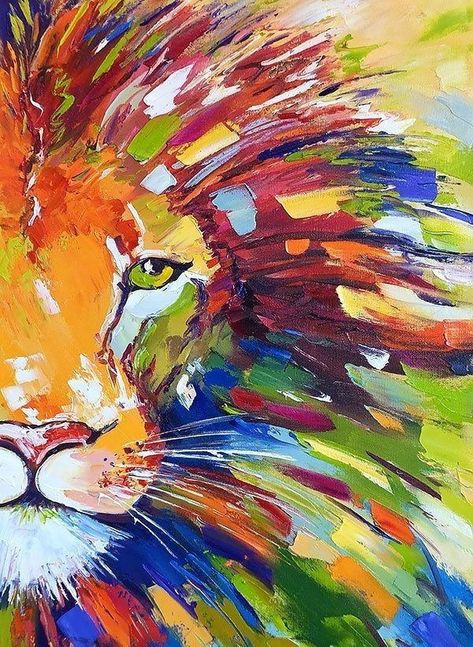 Lion Painting Acrylic, Lion Painting Art, Beginner Painting On Canvas, Canvas Board Painting, Canvas Painting Ideas For Beginners, Gold Art Painting, Christmas Paintings On Canvas, Lion Painting, Painting Ideas For Beginners