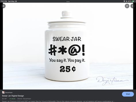 Swear Jar Ideas, Swear Jar, Engraving Ideas, Glass Engraving, Jar Ideas, All Design, Digital Design, Projects To Try, Tableware