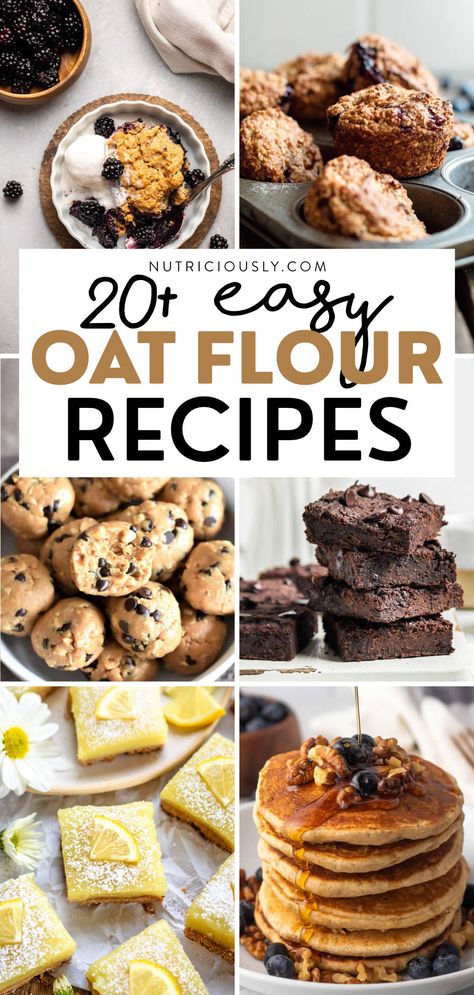 Oat Cookie Recipes, Flour Recipes Easy, Desserts With Oats, Oat Flour Cookies, Oat Flour Muffins, Oat Cookie Recipe, Oats Snacks, Oat Flour Recipes, Vegan Baking Recipes